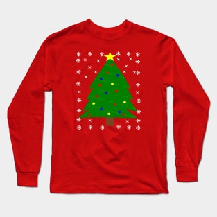 Christmas Tree with Balls Lights Ornament T Shirt Xmas Long Sleeve T-Shirt